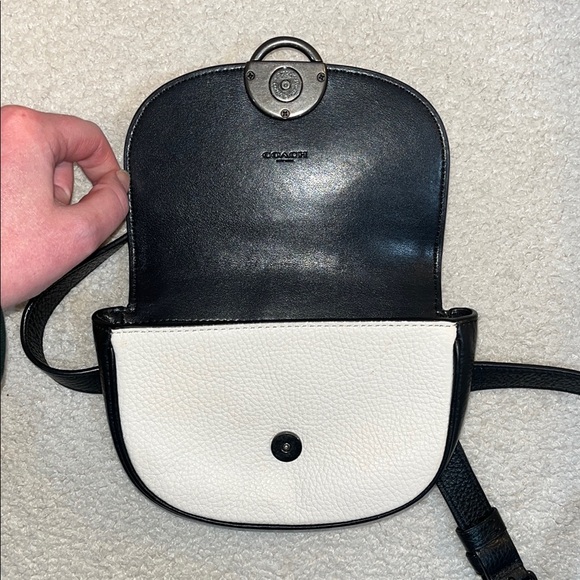 Coach Jade Leather Mini Belt Bag in Colorblock Crossbody Purse Adjustable Strap - Picture 5 of 6
